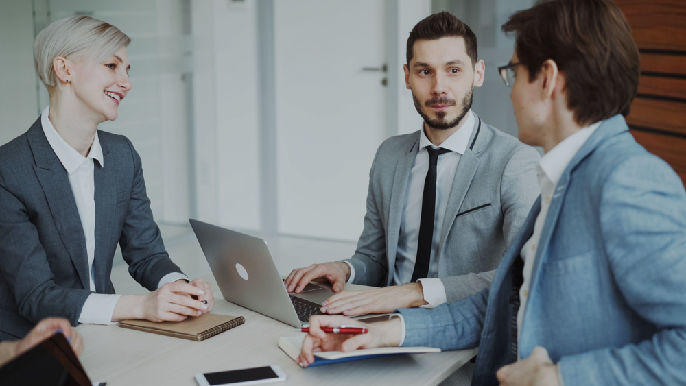 Recruitment professionals meeting with a candidate